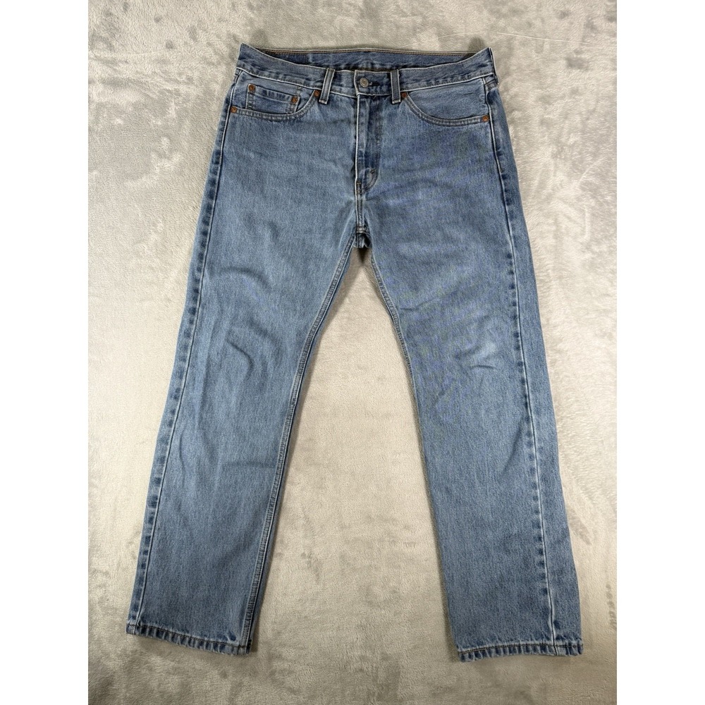 Levis 505 Jeans Mens 33x30 Blue Denim Regular Straight Fit